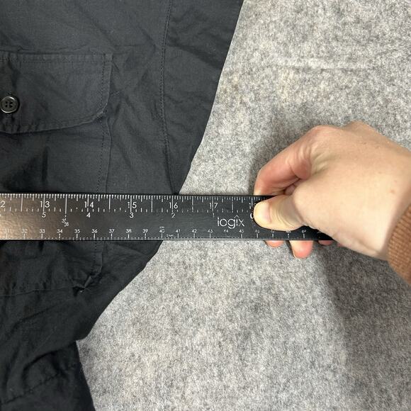 Zara Dress Womens XS Embroidered Eyelet Button Front Black Mini Cotton - Picture 2 of 8